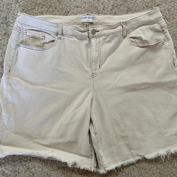 Lane Bryant Bermuda Shorts Womens 24 High Rise Flex Magic Cut Off Raw Hem 3X - Picture 1 of 5